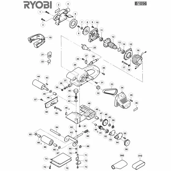 Ryobi B1056 Spare Parts List Type: 1000013711